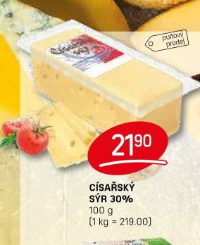 Císařský sýr 30%