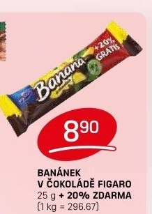 Tyčinka Banán v čokoládě Figaro