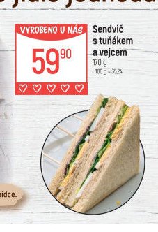 Sendvič s tuňákem a vejcem