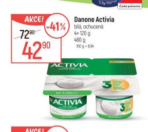 Danone Activia bílá, ochucená