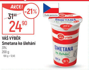 Smetana ke šlehání 31% Váš Výběr