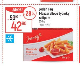 Jeden Tag Mozzarellové tyčinky s dipem