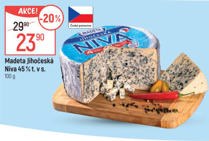 Sýr Niva Jihočeská 45% Madeta