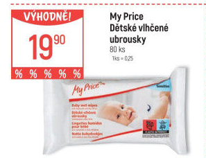Vlhčené ubrousky dětské My Price
