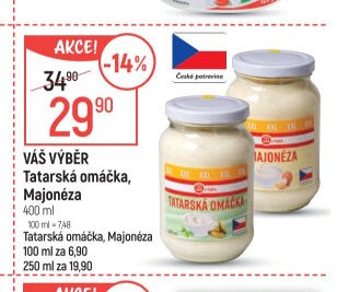 VÁŠ VÝBĚR Tatarská omáčka, Majonéza