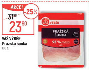 Pražská šunka nejvyšší jakosti Váš Výběr