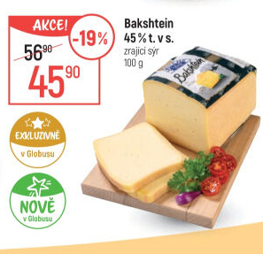 Sýr Bakshtein 45% Smiltene
