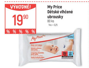 Vlhčené ubrousky dětské My Price