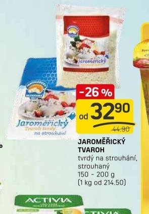JAROMĚŘICKÝ TVAROH tvrdý na strouhání 150-200 g