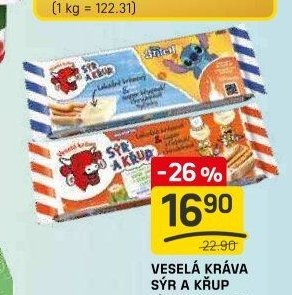VESELÁ KRÁVA SÝR A KŘUP různé druhy 35 g