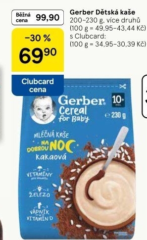 Kaše mléčná Gerber Natural for Baby