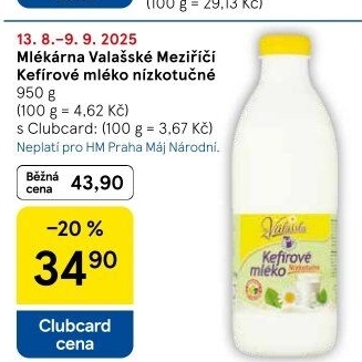 Kefírové mléko neochucené Mlékárna Valašské Meziříčí