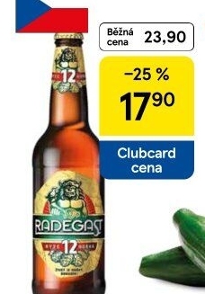 Pivo světlý ležák 12° Ryze hořká Radegast