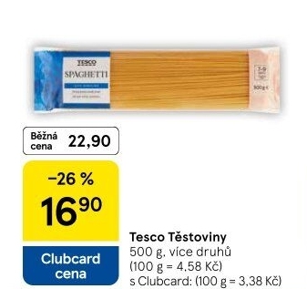 Těstoviny Tesco