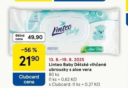 Vlhčené ubrousky dětské Linteo Baby