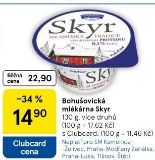 Dezert zakysaný bílý Skyr Bohušovická mlékárna