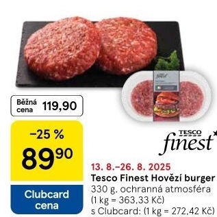 Hovězí hamburger Tesco Finest