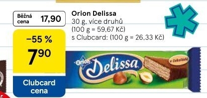 Oplatky celomáčené Delissa Orion