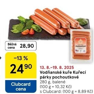 Párky kuřecí pochoutkové Vodňanské kuře