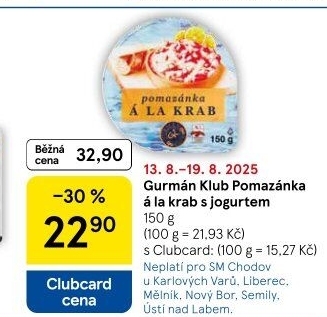 Pomazánka a la krab s jogurtem Gurmán klub