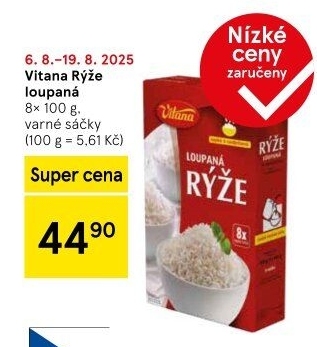 Rýže loupaná dlouhozrnná Vitana