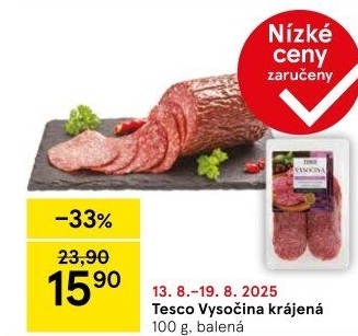 Salám Vysočina Tesco