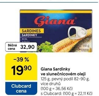 Sardinky v oleji Giana