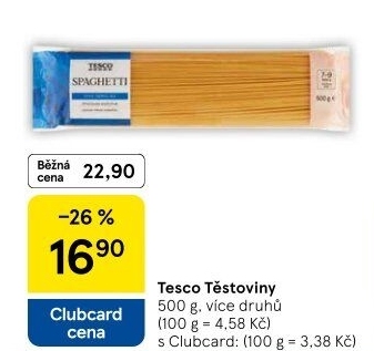 Těstoviny Tesco