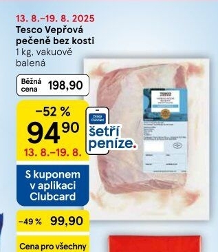 Vepřová pečeně bez kosti Tesco