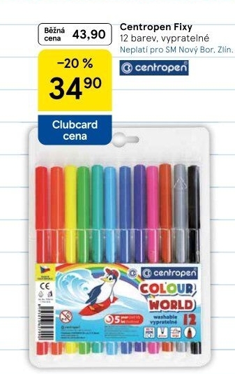 Vypratelné fixy Centropen