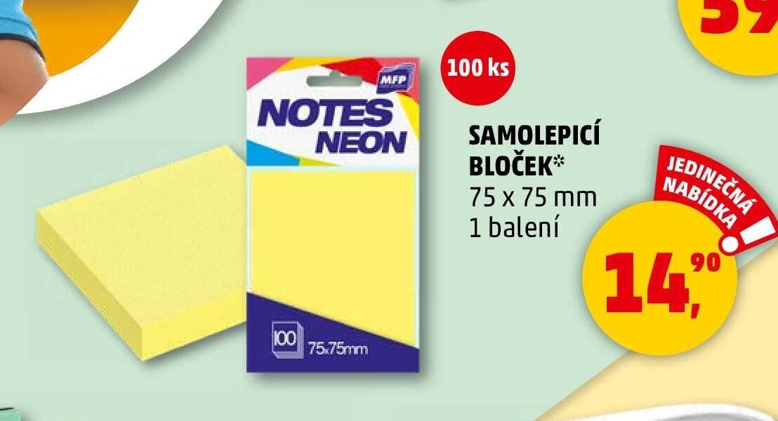 SAMOLEPICÍ BLOČEK* 75 x 75 mm