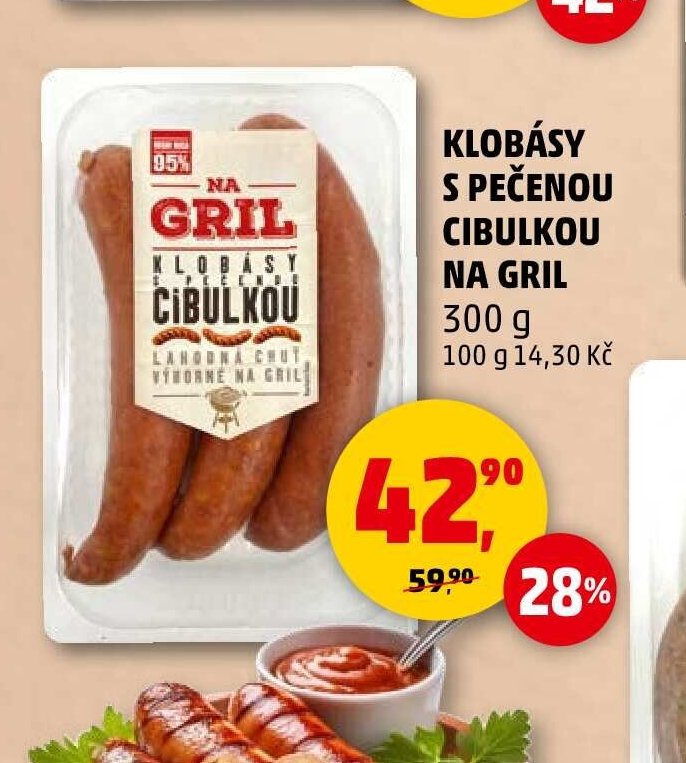 KLOBÁSY S PEČENOU CIBULKOU NA GRIL