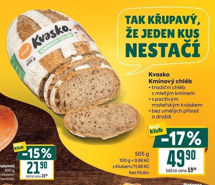 Kvasko Kmínový chléb