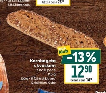 Kornbageta s kváskem z naší pece