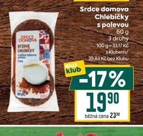 Srdce domova Chlebíčky s polevou