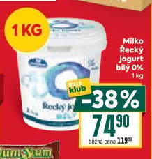Bílý jogurt řecký 0% Milko
