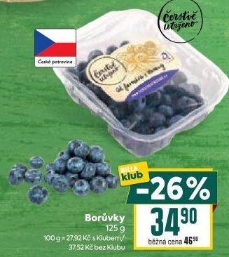 Borůvky Čerstvě utrženo