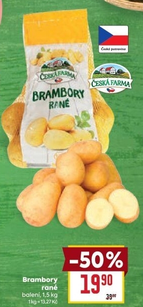 Brambory konzumní rané Česká farma