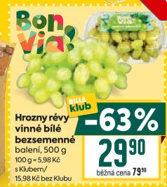 Hrozny bílé bezsemenné Billa Bonvia