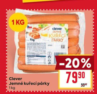 Párky kuřecí jemné Clever