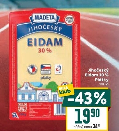 Sýr Eidam Jihočeský 30% Madeta