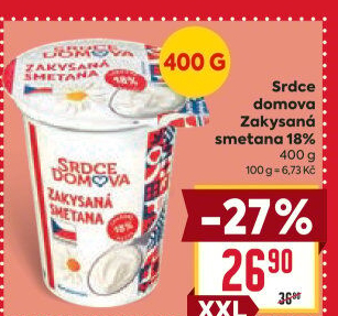 Zakysaná smetana 18% Srdce Domova