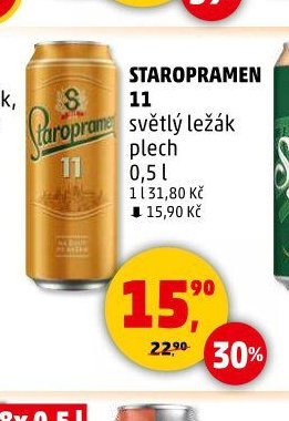 Staropramen 11 světlý ležák plech