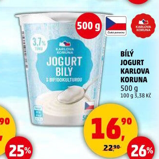 Bílý jogurt Karlova Koruna