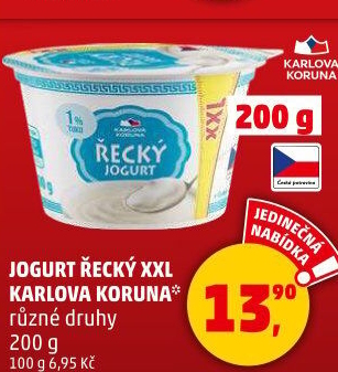 Jogurt bílý řecký Karlova Koruna
