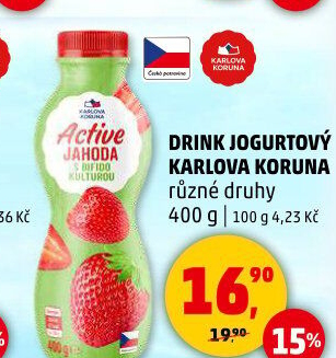 Jogurtový nápoj Karlova Koruna