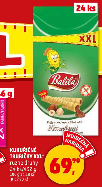 Kukuřičné trubičky bez lepku Balila