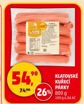 Kuřecí klatovské párky DZ Klatovy