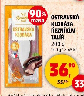 Ostravská klobása Řezníkův talíř