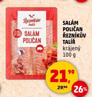 Salám Poličan Řezníkův talíř